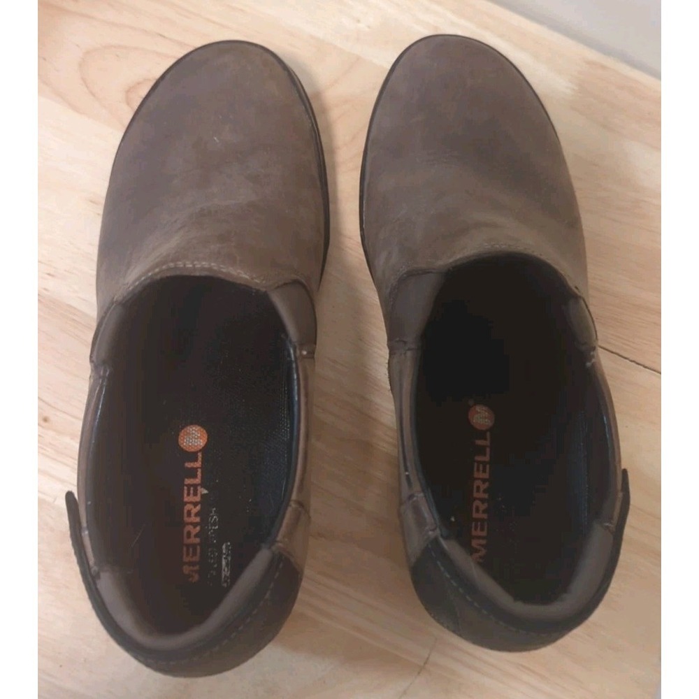Merrell Veranda Moc Clog Women's 8 Brown Mules Slip On Leather Logo Minimalist - Picture 7 of 9